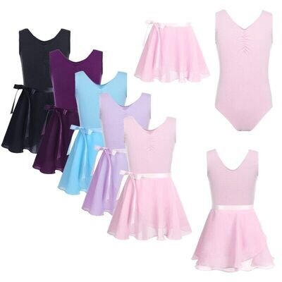 UK Girls Ballet Dance Leotard Dress Tutu Skirt Kids Gymnastics Dancewear Costume