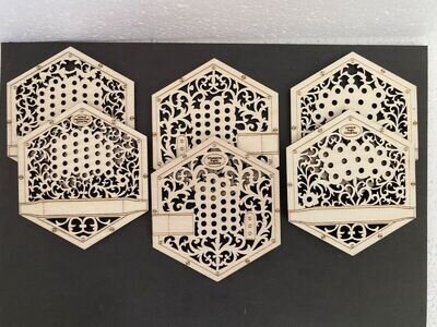 Six Mixed System Concertina Coasters in a Customised Stand