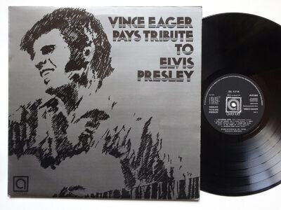 VINCE EAGER Pays Tribute To Elvis Presley - SIGNED LP (1972) VG+/VG+ Condition