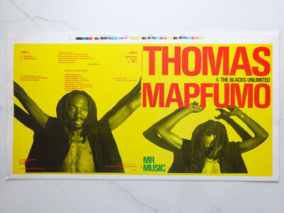 THOMAS MAPFUMO Mr Music - Rough Trade/Earthworks Proof Artwork for LP (1985)