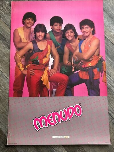 MENUDO Vintage Poster Latin Boy Band Latino Spanish 1984 Robi Rosa Group Pose