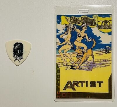 Aerosmith Steven Tyler Guitar Pick/Backstage Pass Combo