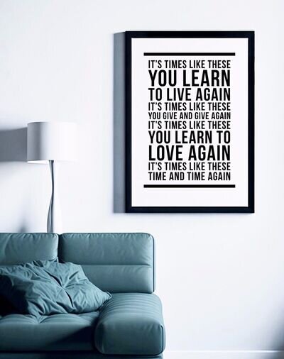 A4 Poster Print Song Lyrics, Foo Fighters