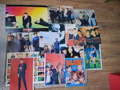 Mixed Lot Of Assorted A3/A4 Posters Britpop Primal Scream Cast Stone Roses Pulp