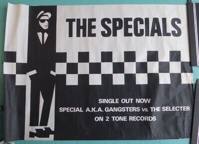 Original Rare Vintage 1979 "The Specials" AKA Gangsters vs. The Selecter Poster.