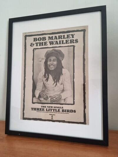 BOB MARLEY Original framed promo ad poster.1980.A3.Frame size 53cm x 43cm