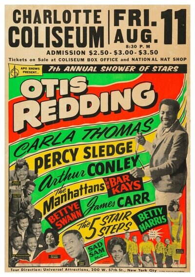 Reproduction Vintage Motown "Otis Redding" Music Poster, Wall Art, Size A2