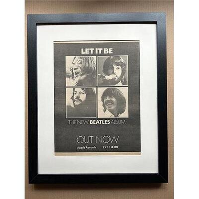 BEATLES LET IT BE (FRAMED) POSTER SIZED original music press advert from 1970 -