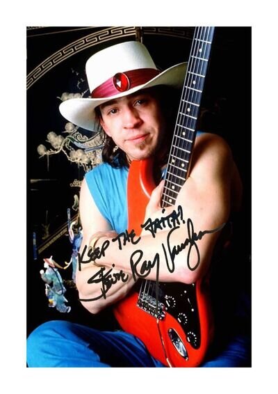 Stevie Ray Vaughan 1 A4 reproduction signature poster with choice of frame