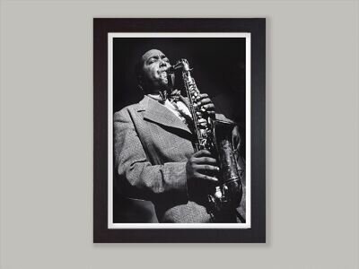 Framed Charlie Parker Reproduction Photo Poster Print Wall Art Jazz Print