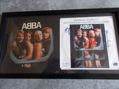 ABBA signed display- Original Autographs of all four members.