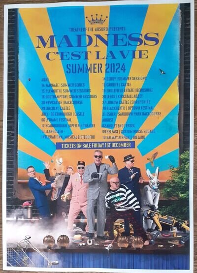 Madness - live band music show 2024 promotional tour concert gig poster