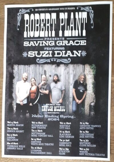 Robert Plant - live band music 2024 show promotional tour concert gig poster