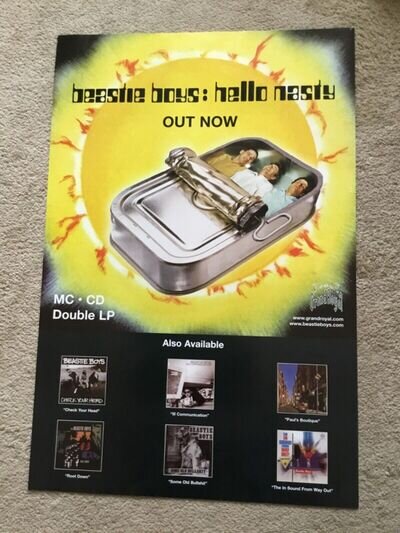 Original Capitol Records Promo Poster Beastie Boys Hello Nasty 1998 RARE NOT AD