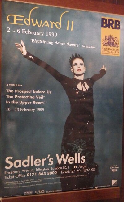 40x60" HUGE SUBWAY POSTER~Edward II 1999 Sadler's Wells Birmingham Royal Ballet~