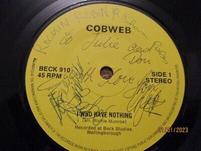 COBWEB "I Who Have Nothing" UK 7" - SIGNED & DEDICATED LABEL - BECK 910