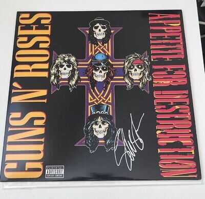 Guns N' Roses Signed Autographed By Slash Appetite For Destruction Vinyl Record