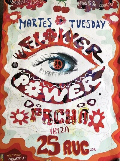 FLOWER POWER PACHA IBIZA CLUB POSTER