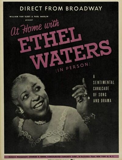 ETHEL WATERS Concert Window Poster 1953 - Jazz / Blues / R&B - reprint