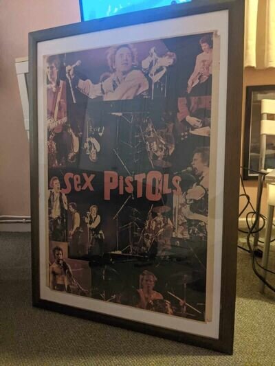 SEX PISTOLS ORIG VINTAGE WINTERLAND 1978 large framed poster PUNK ROCK