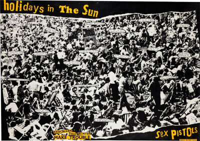 SEX PISTOLS 'Holidays In The Sun' Single Window Poster Virgin VS191 - reprint