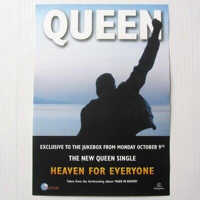 Queen 'Heaven For Everyone' 1995 Original A4 Promo Poster For The Single