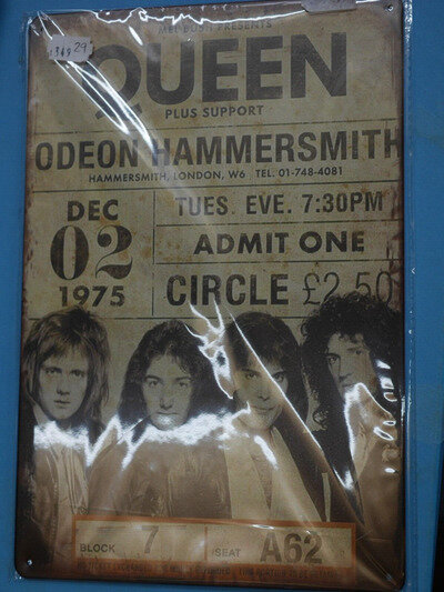 Queen Freddie Mercury Vintage Metal Poster Hammersmith Odeon 2 December 1975