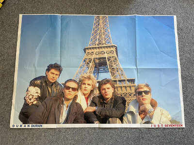 Just Seventeen Souvenir Poster - Duran Duran/James Dean 33" x 23" 1985