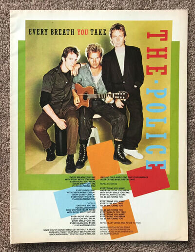 THE POLICE - EVERY BREATH YOU TAKE 1983 full page UK magazine lyric poster