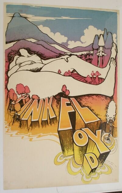 Pink Floyd Poster Roger Waters Orig Vintage David Arnott Design Circa Early 70s