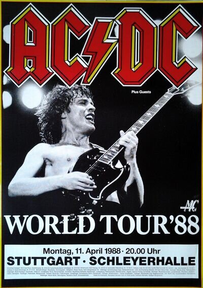 ACDC Classic Retro Advertising Poster Various Sizes