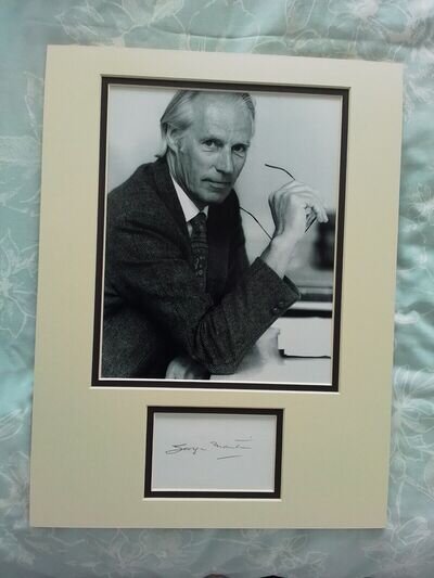 George Martin Signed Autograph A4 photo mount display Beatles Producer