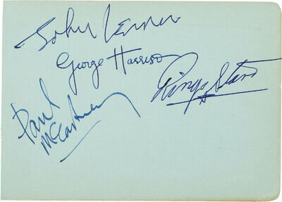 THE BEATLES Signed Note - Lennon / McCartney / Harrison / Starr - preprint