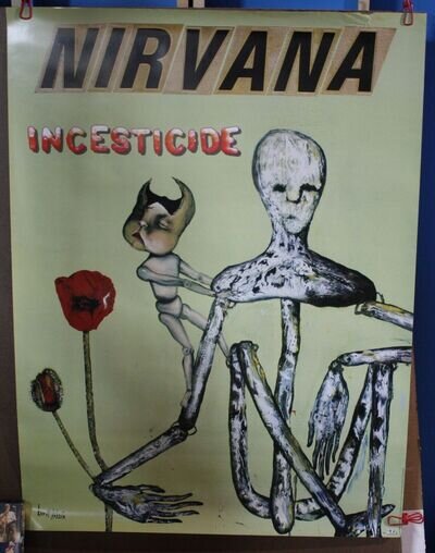 Nirvana Incesticide Vintage US Promo Poster 23" x 35" Kurt Cobain Dave Grohl