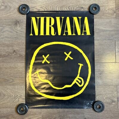 Vintage Nirvana Poster Smiley 90s Classic Print Good condition 84.5cm x 60cm