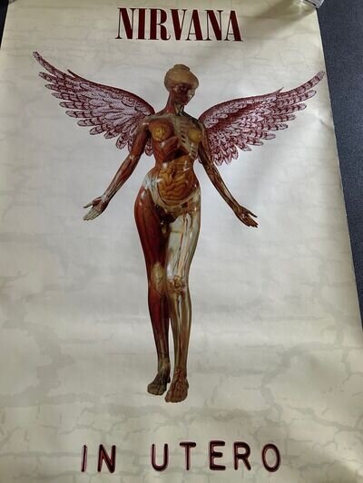 Very Rare Nirvana In Utero Poster Original 1993 David Geffen Subpop Pomo Poster