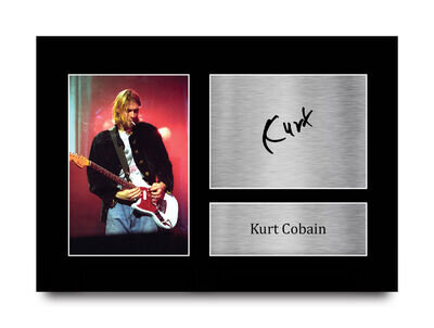 Kurt Cobain Signed Pre Printed Autograph A4 Photo Gift For a Nirvana Fan