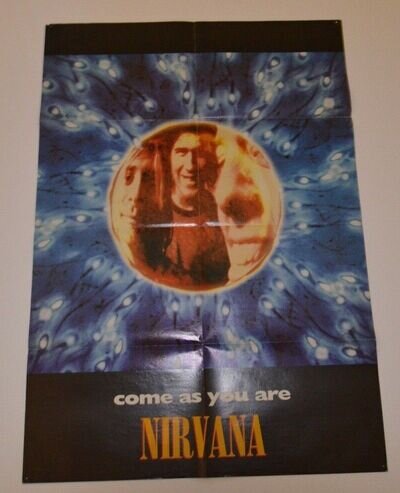 NIRVANA "COME AS YOU ARE" 2 SIDE VINTAGE Original Poster size 32" x 23"