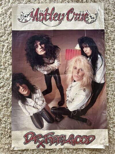 Vintage HEAVY METAL HARD ROCK Poster MOTLEY CRUE Dr FeelGood Poison Bon Jovi