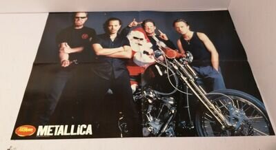 Vintage 1990s rock magazine double sided poster Metallica Slayer 40 x 32 inches