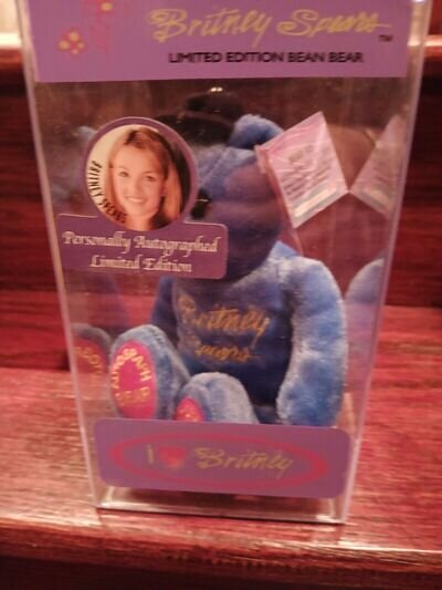 Britney Spears ,autographed Limited Edition Bean Bear #3, 1999 Collectible