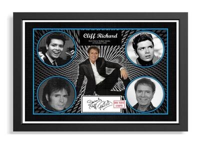 179) cliff richard signed photograph unframed/framed Music Memorabilia reprint