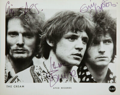 CREAM / ERIC CLAPTON Autographed Photograph - B&W - Rock Band - preprint