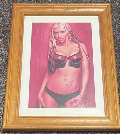 Christina Aguilera / Frank Ockenfels Portrait Poster Autograph 7.8x10in