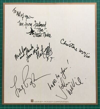 FLEETWOOD MAC Japan PROMO ONLY printed autograph signed board WARNER 1970s