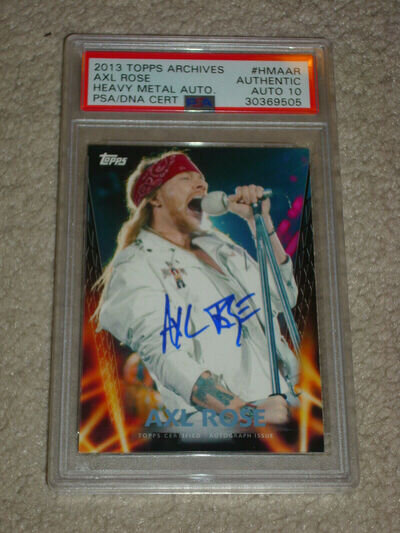 2013 AXL ROSE TOPPS ARCHIVES HEAVY METAL AUTOGRAPH DNA PSA 10 GUNS N' ROSES RARE