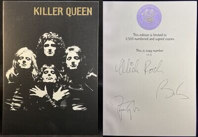 QUEEN Killer Queen Deluxe Ltd. Ed. Book Autographed Signed By MAY, TAYLOR & ROCK