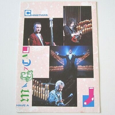 Queen 1986 Fan Club Christmas Card Pre-Printed Signed Autographs