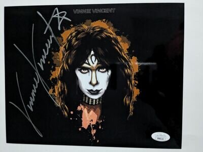 VINNIE VINCENT Signed 8x10 KISS Photo Autograph JSA BAS Beckett COA z