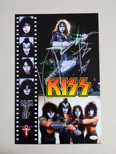 VINNIE VINCENT Signed 11x17 KISS PHOTO Autograph JSA BAS BECKETT COA E